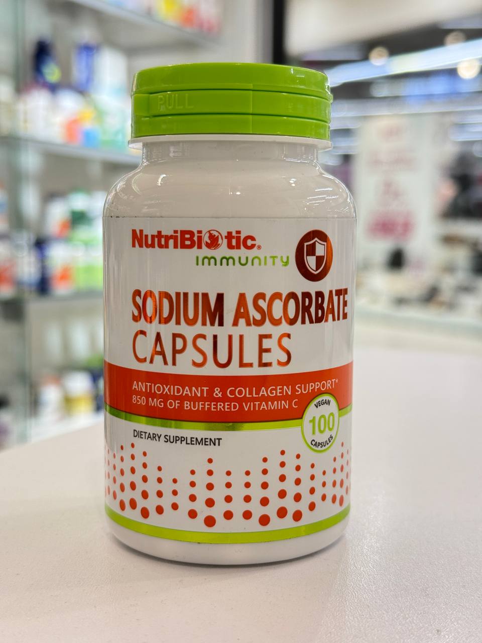 NutriBiotic аскорбат натрия, некислый витамин С, 100 капсул